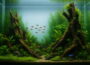 Aquarienlandschaften im Aquascaping-Stil mit Pflanzen, Steinen und Fischen