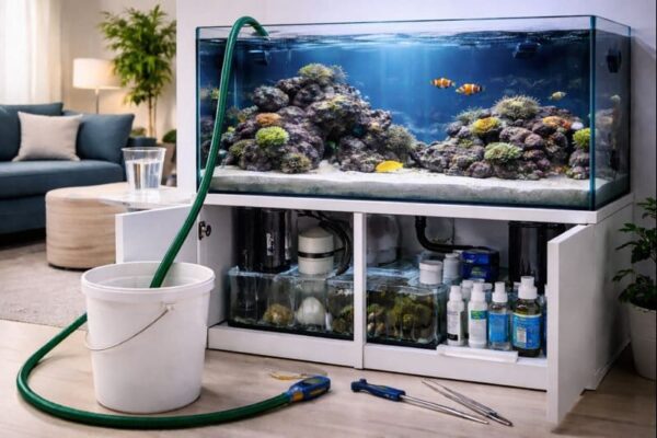 Regelmäßige Pflege und Wartung eines Salzwasseraquariums im Alltag